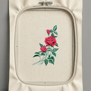 Дизайн машинной вышивки. Роза (Размер 98x154мм). Форматы: DST PES JEF VP3 EXP XXX . Стежков: 31575