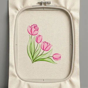 Дизайн машинной вышивки. Роза (Размер 107x125мм). Форматы: DST PES JEF VP3 EXP XXX . Стежков: 9859