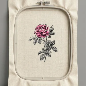 Дизайн машинной вышивки. Роза (Размер 127x171мм). Форматы: DST PES JEF VP3 EXP XXX . Стежков: 40458