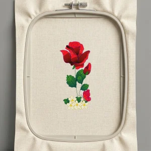 Дизайн машинной вышивки. Роза (Размер 47x100мм). Форматы: DST PES JEF VP3 EXP XXX . Стежков: 11287