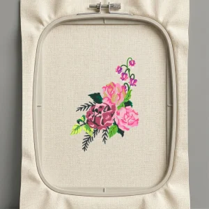 Дизайн машинной вышивки. Роза (Размер 95x130мм). Форматы: DST PES JEF VP3 EXP XXX . Стежков: 22174