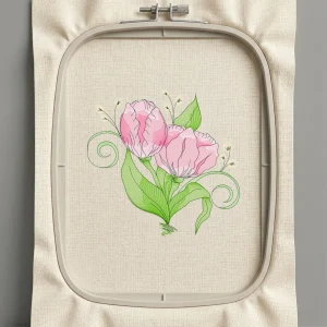 Дизайн машинной вышивки. Роза (Размер 172x166мм). Форматы: DST PES JEF VP3 EXP XXX . Стежков: 19807