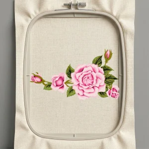 Дизайн машинной вышивки. Роза (Размер 336x193мм). Форматы: DST PES JEF VP3 EXP XXX . Стежков: 68745