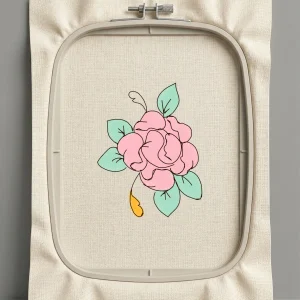 Дизайн машинной вышивки. Роза (Размер 50x64мм). Форматы: DST PES JEF VP3 EXP XXX . Стежков: 4807