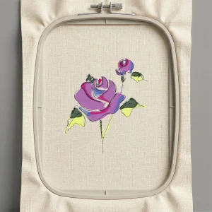 Дизайн машинной вышивки. Роза (Размер 150x172мм). Форматы: DST PES JEF VP3 EXP XXX . Стежков: 12305