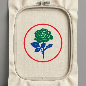 Дизайн машинной вышивки. Роза (Размер 60x60мм). Форматы: DST PES JEF VP3 EXP XXX . Стежков: 6930