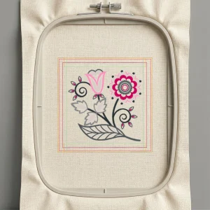 Дизайн машинной вышивки. Роза (Размер 120x120мм). Форматы: DST PES JEF VP3 EXP XXX . Стежков: 15060