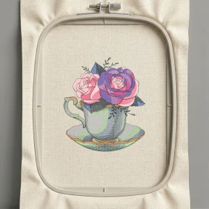 Дизайн машинной вышивки. Роза (Размер 149x171мм). Форматы: DST PES JEF VP3 EXP XXX . Стежков: 41121