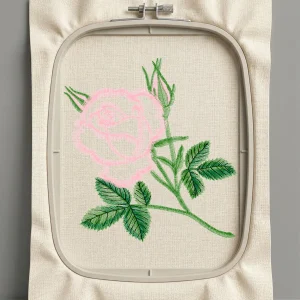 Дизайн машинной вышивки. Роза (Размер 92x98мм). Форматы: DST PES JEF VP3 EXP XXX . Стежков: 9645