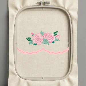 Дизайн машинной вышивки. Роза (Размер 150x68мм). Форматы: DST PES JEF VP3 EXP XXX . Стежков: 9049