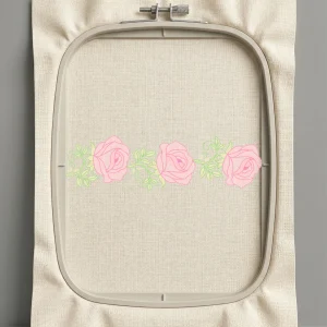 Дизайн машинной вышивки. Роза (Размер 120x34мм). Форматы: DST PES JEF VP3 EXP XXX . Стежков: 8950