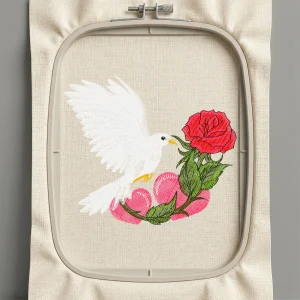 Дизайн машинной вышивки. Роза (Размер 88x76мм). Форматы: DST PES JEF VP3 EXP XXX . Стежков: 11175