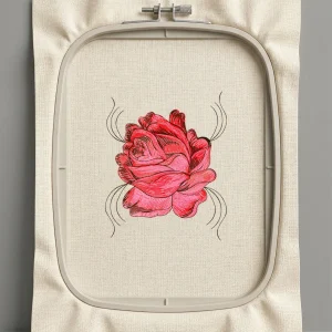 Дизайн машинной вышивки. Роза (Размер 107x131мм). Форматы: DST PES JEF VP3 EXP XXX . Стежков: 13095