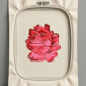 Дизайн машинной вышивки. Роза (Размер 89x96мм). Форматы: DST PES JEF VP3 EXP XXX . Стежков: 13342