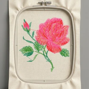 Дизайн машинной вышивки. Роза (Размер 72x76мм). Форматы: DST PES JEF VP3 EXP XXX . Стежков: 5800