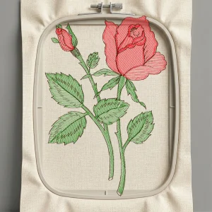 Дизайн машинной вышивки. Роза (Размер 94x139мм). Форматы: DST PES JEF VP3 EXP XXX . Стежков: 8049