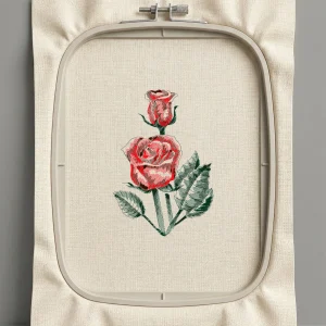 Дизайн машинной вышивки. Роза (Размер 123x180мм). Форматы: DST PES JEF VP3 EXP XXX . Стежков: 18348