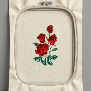 Дизайн машинной вышивки. Роза (Размер 62x99мм). Форматы: DST PES JEF VP3 EXP XXX . Стежков: 20669