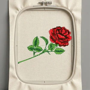 Дизайн машинной вышивки. Роза (Размер 111x76мм). Форматы: DST PES JEF VP3 EXP XXX . Стежков: 13127