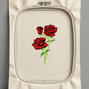 Дизайн машинной вышивки. Роза (Размер 64x99мм). Форматы: DST PES JEF VP3 EXP XXX . Стежков: 19847