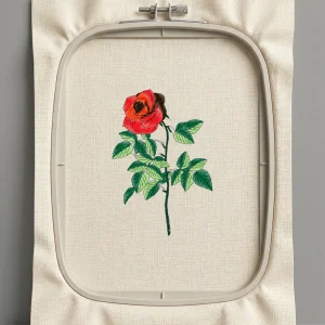 Дизайн машинной вышивки. Роза (Размер 123x180мм). Форматы: DST PES JEF VP3 EXP XXX . Стежков: 23773