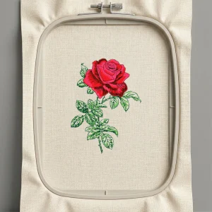 Дизайн машинной вышивки. Роза (Размер 127x173мм). Форматы: DST PES JEF VP3 EXP XXX . Стежков: 35464