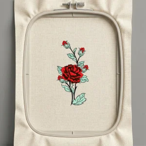 Дизайн машинной вышивки. Роза (Размер 72x145мм). Форматы: DST PES JEF VP3 EXP XXX . Стежков: 15943