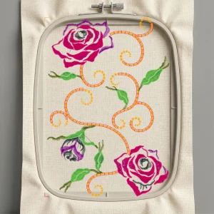 Дизайн машинной вышивки. Роза (Размер 122x175мм). Форматы: DST PES JEF VP3 EXP XXX . Стежков: 29933