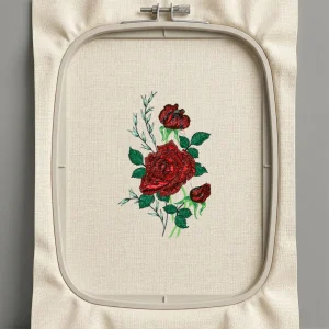 Дизайн машинной вышивки. Роза (Размер 112x178мм). Форматы: DST PES JEF VP3 EXP XXX . Стежков: 27146