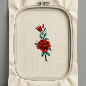 Дизайн машинной вышивки. Роза (Размер 81x177мм). Форматы: DST PES JEF VP3 EXP XXX . Стежков: 22309