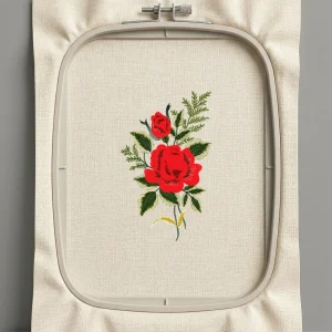 Дизайн машинной вышивки. Роза (Размер 106x174мм). Форматы: DST PES JEF VP3 EXP XXX . Стежков: 27604