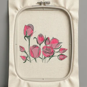 Дизайн машинной вышивки. Роза (Размер 127x103мм). Форматы: DST PES JEF VP3 EXP XXX . Стежков: 12607