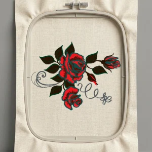 Дизайн машинной вышивки. Роза (Размер 117x90мм). Форматы: DST PES JEF VP3 EXP XXX . Стежков: 22085