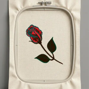 Дизайн машинной вышивки. Роза (Размер 58x63мм). Форматы: DST PES JEF VP3 EXP XXX . Стежков: 6698