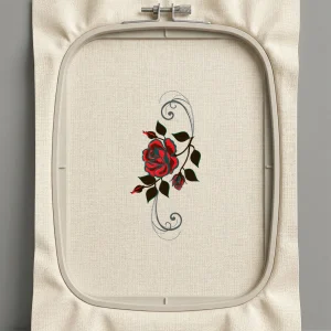 Дизайн машинной вышивки. Роза (Размер 109x230мм). Форматы: DST PES JEF VP3 EXP XXX . Стежков: 29487