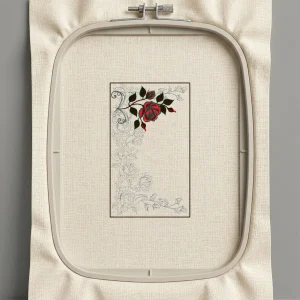 Дизайн машинной вышивки. Роза (Размер 155x260мм). Форматы: DST PES JEF VP3 EXP XXX . Стежков: 35631