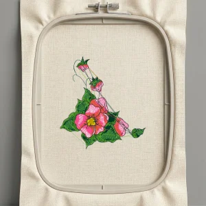 Дизайн машинной вышивки. Роза (Размер 93x100мм). Форматы: DST PES JEF VP3 EXP XXX . Стежков: 10643