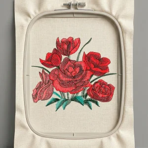 Дизайн машинной вышивки. Роза (Размер 89x78мм). Форматы: DST PES JEF VP3 EXP XXX . Стежков: 15761