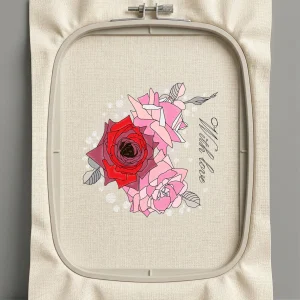 Дизайн машинной вышивки. Роза (Размер 128x127мм). Форматы: DST PES JEF VP3 EXP XXX . Стежков: 25431