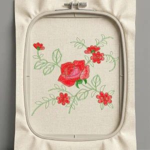 Дизайн машинной вышивки. Роза (Размер 108x101мм). Форматы: DST PES JEF VP3 EXP XXX . Стежков: 9661