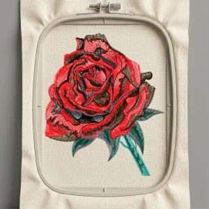 Дизайн машинной вышивки. Роза (Размер 83x99мм). Форматы: DST PES JEF VP3 EXP XXX . Стежков: 25186