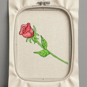 Дизайн машинной вышивки. Роза (Размер 56x48мм). Форматы: DST PES JEF VP3 EXP XXX . Стежков: 2775