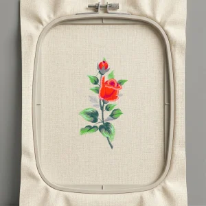 Дизайн машинной вышивки. Роза (Размер 67x125мм). Форматы: DST PES JEF VP3 EXP XXX . Стежков: 9031