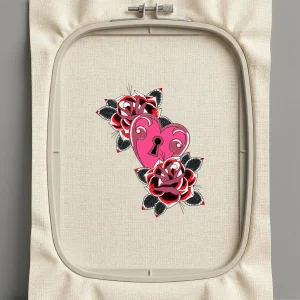 Дизайн машинной вышивки. Роза (Размер 127x158мм). Форматы: DST PES JEF VP3 EXP XXX . Стежков: 38389