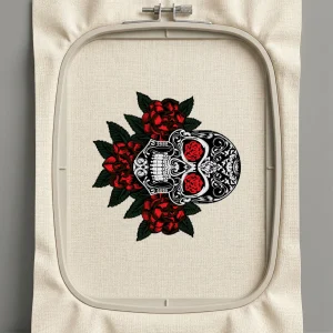 Дизайн машинной вышивки. Роза (Размер 151x152мм). Форматы: DST PES JEF VP3 EXP XXX . Стежков: 57463