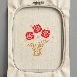 Дизайн машинной вышивки. Роза (Размер 126x120мм). Форматы: DST PES JEF VP3 EXP XXX . Стежков: 7274