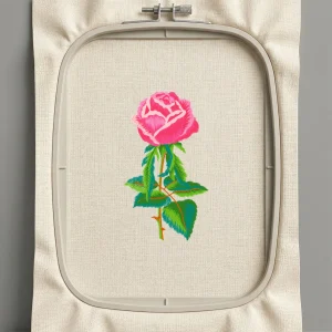 Дизайн машинной вышивки. Роза (Размер 113x199мм). Форматы: DST PES JEF VP3 EXP XXX . Стежков: 31521