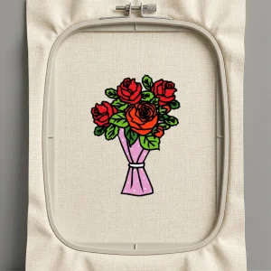 Дизайн машинной вышивки. Роза (Размер 73x100мм). Форматы: DST PES JEF VP3 EXP XXX . Стежков: 35245