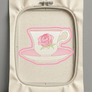 Дизайн машинной вышивки. Роза (Размер 128x89мм). Форматы: DST PES JEF VP3 EXP XXX . Стежков: 12555