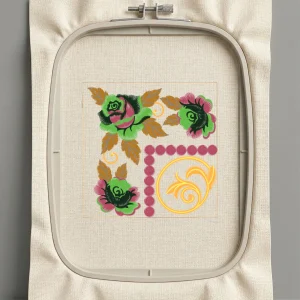 Дизайн машинной вышивки. Роза (Размер 199x199мм). Форматы: DST PES JEF VP3 EXP XXX . Стежков: 45304